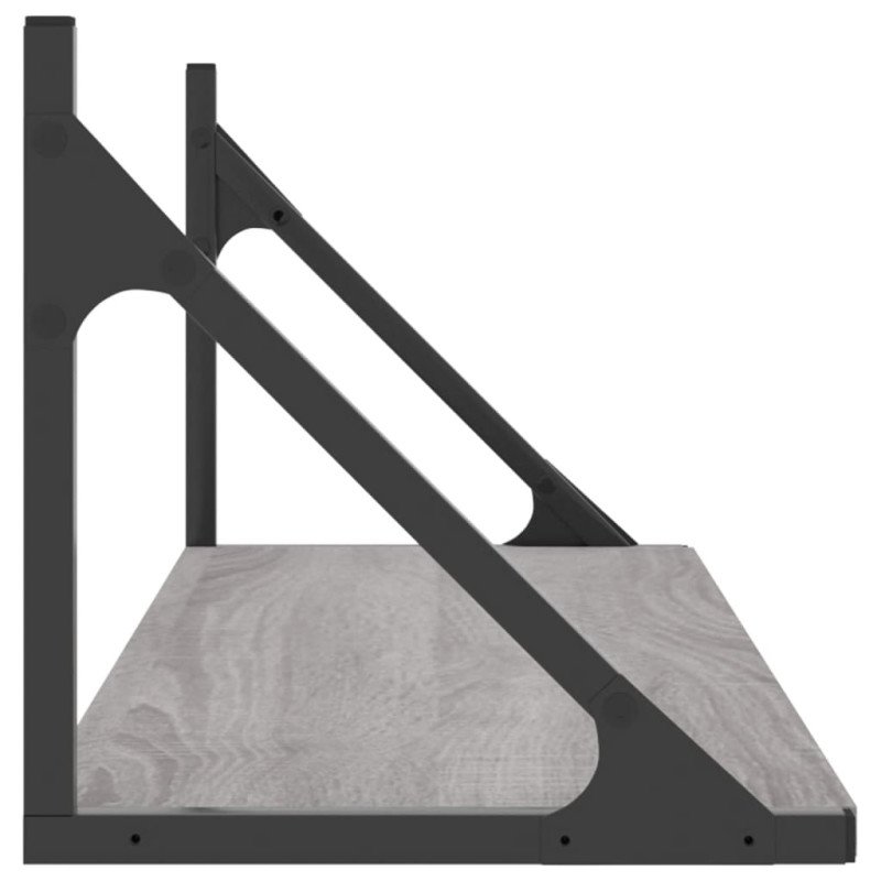 vidaXL Nástenné police 2 ks sivé sonoma 80x25x25,5 cm kompozitné drevo