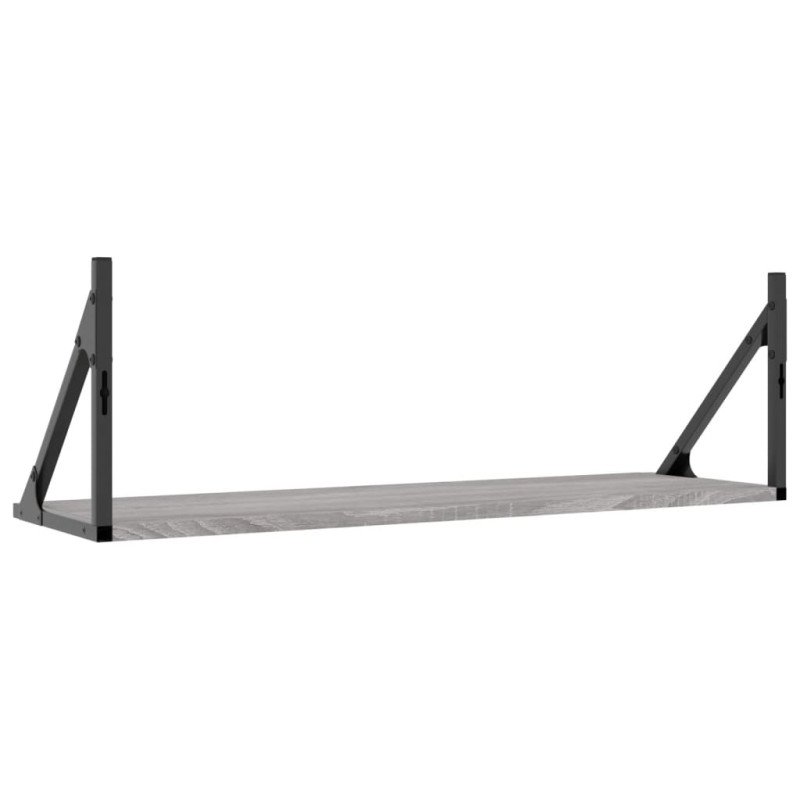 vidaXL Nástenné police 2 ks sivé sonoma 80x25x25,5 cm kompozitné drevo