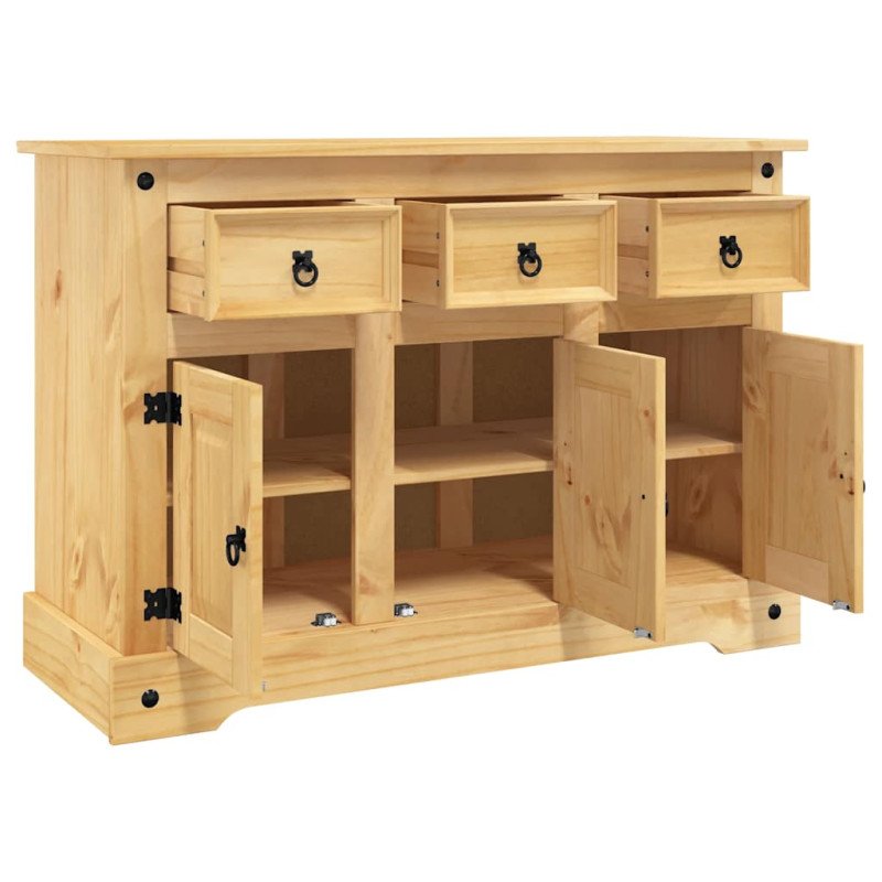 vidaXL Komoda Corona, hnedá 112x43x78 cm, masívna mexická borovica