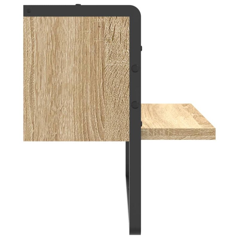 vidaXL Nástenná polica s tyčou dub sonoma 40x25x30 cm