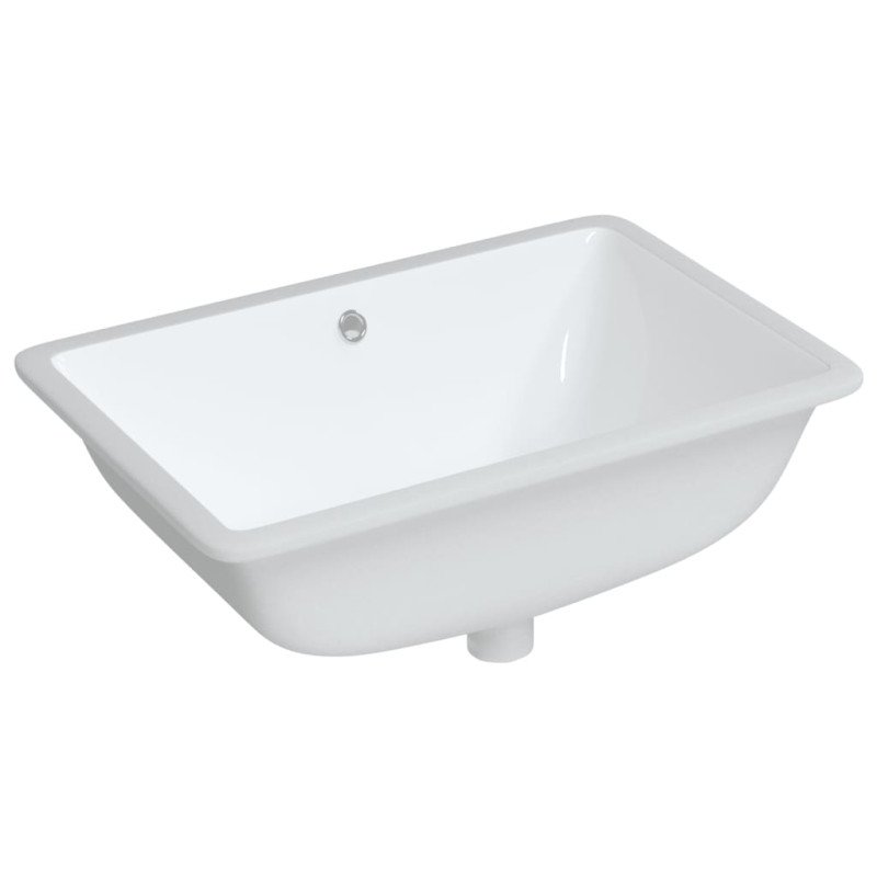 vidaXL Kúpeľňové umývadlo biele 60x40x21 cm obdĺžnikové keramické