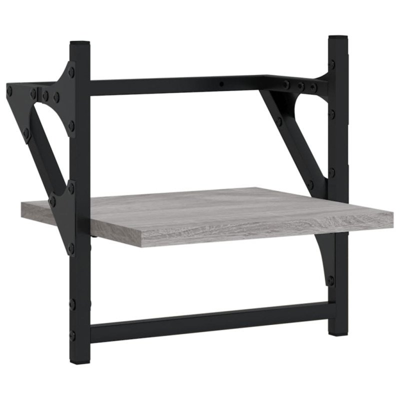 vidaXL 6-dielna súpr. nástenných políc s tyčami sivá sonoma kom. drevo