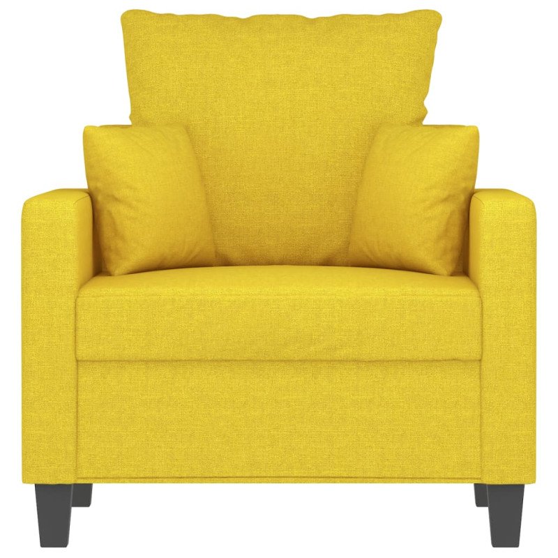 vidaXL Jednomiestna pohovka, svetložltá 60 cm, látka