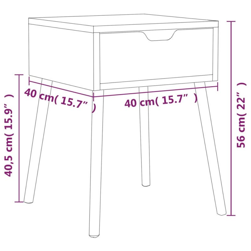 vidaXL Nočné stolíky 2 ks dub sonoma 40x40x56 cm drevotrieska