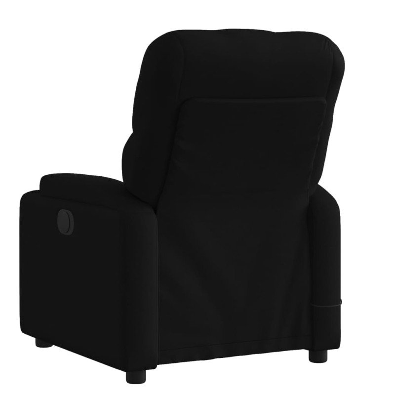 vidaXL Sklápacie masážne kreslo čierne látkové