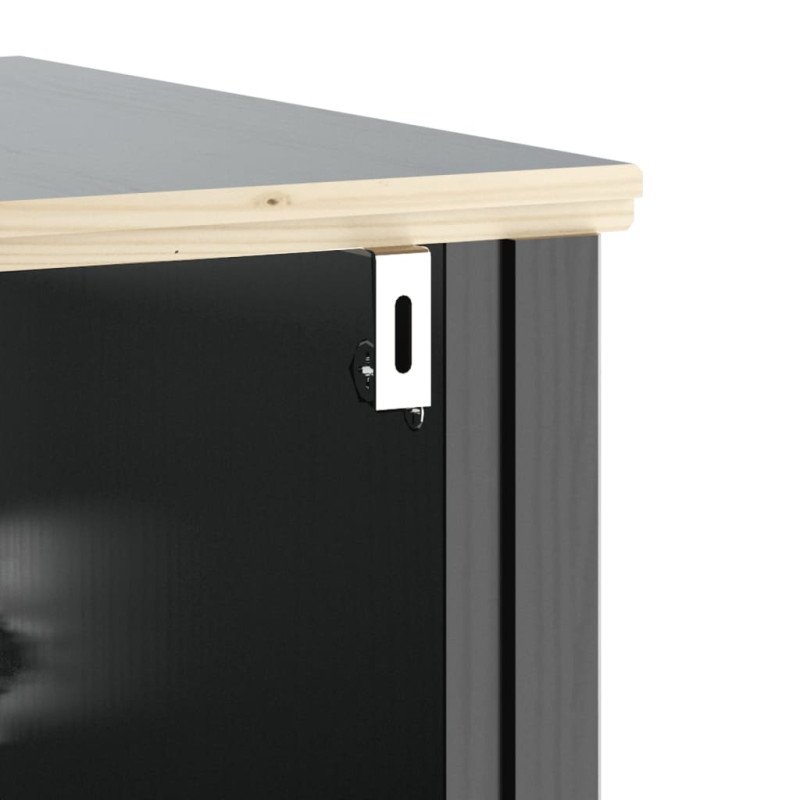 vidaXL 2-dielna sada kúpeľňového nábytku BERG čierna masívna borovica