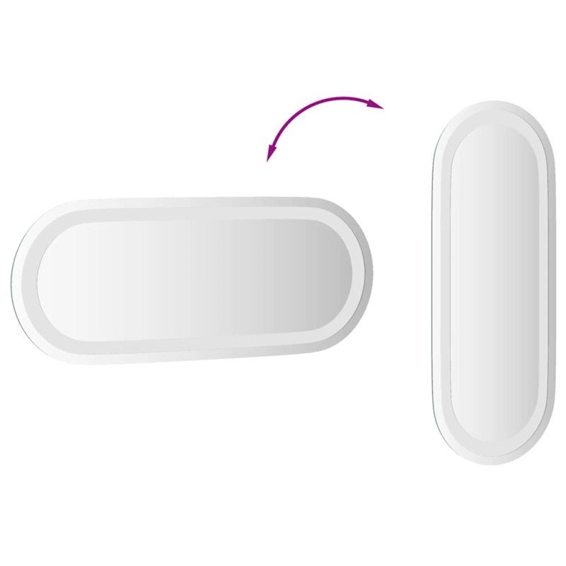 vidaXL LED kúpeľňové zrkadlo 50x20 cm oválne