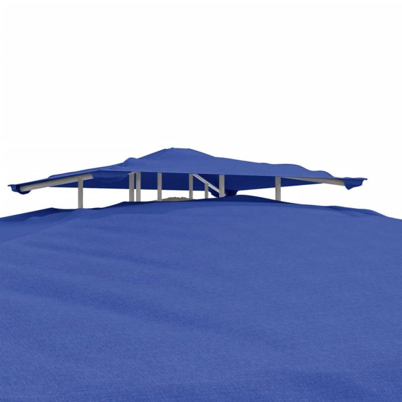 vidaXL Altánok s dvojitou strechou modrý 3x3x2,68 m látka