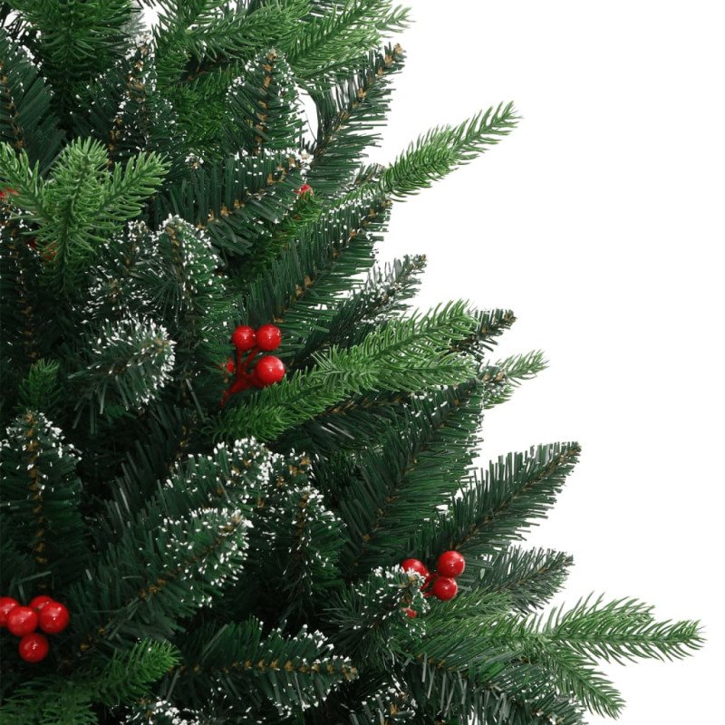 vidaXL Umelý skladací vianočný stromček s červenými bobuľami 120 cm