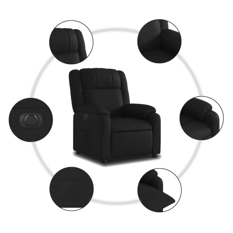 vidaXL Elektrické sklápacie kreslo čierne umelá koža