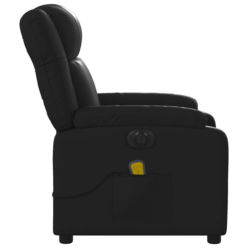 vidaXL Elektrické masážne sklápacie kreslo čierne umelá koža