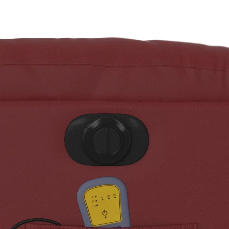 vidaXL Elektrické masážne sklápacie kreslo vínovo červené umelá koža