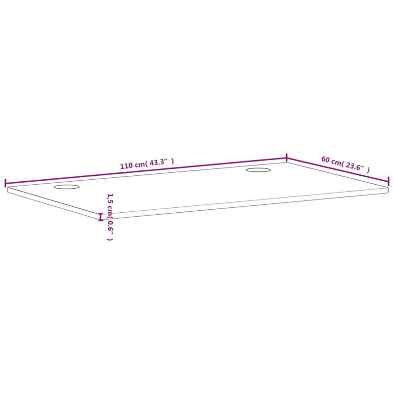 vidaXL Doska stolíka 110x60x1,5 cm masívny buk