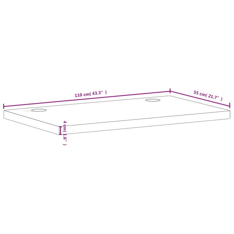 vidaXL Doska stolíka 110x55x4 cm masívny buk