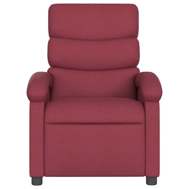 vidaXL Elektrické sklápacie masážne kreslo vínové látka