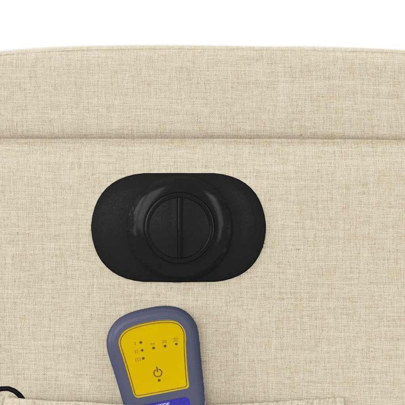 vidaXL Elektrické masážne sklápacie kreslo krémové látka