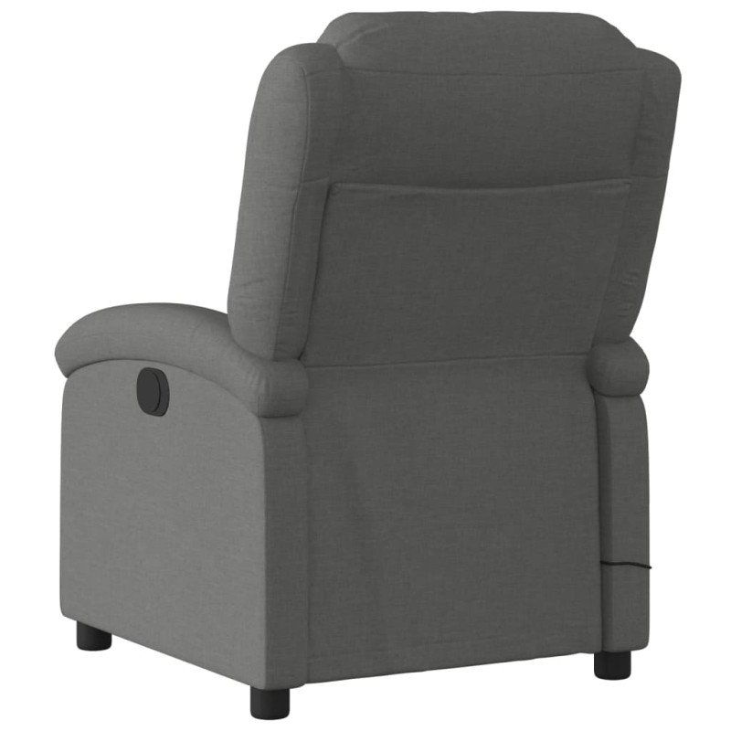 vidaXL Elektrické masážne sklápacie kreslo tmavosivé látka