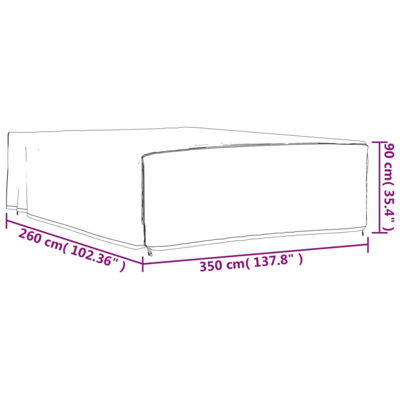 vidaXL Kryty na záhradný nábytok 2ks 350x260x90cm 420D oxfordská látka