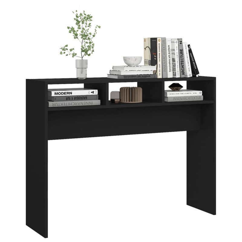 vidaXL Konzolový stolík čierny 105x30x80 cm drevotrieska