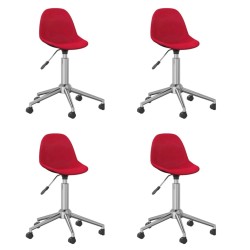 3086060 vidaXL Swivel Dining Chairs 4 pcs Wine Red Fabric (2x333473)