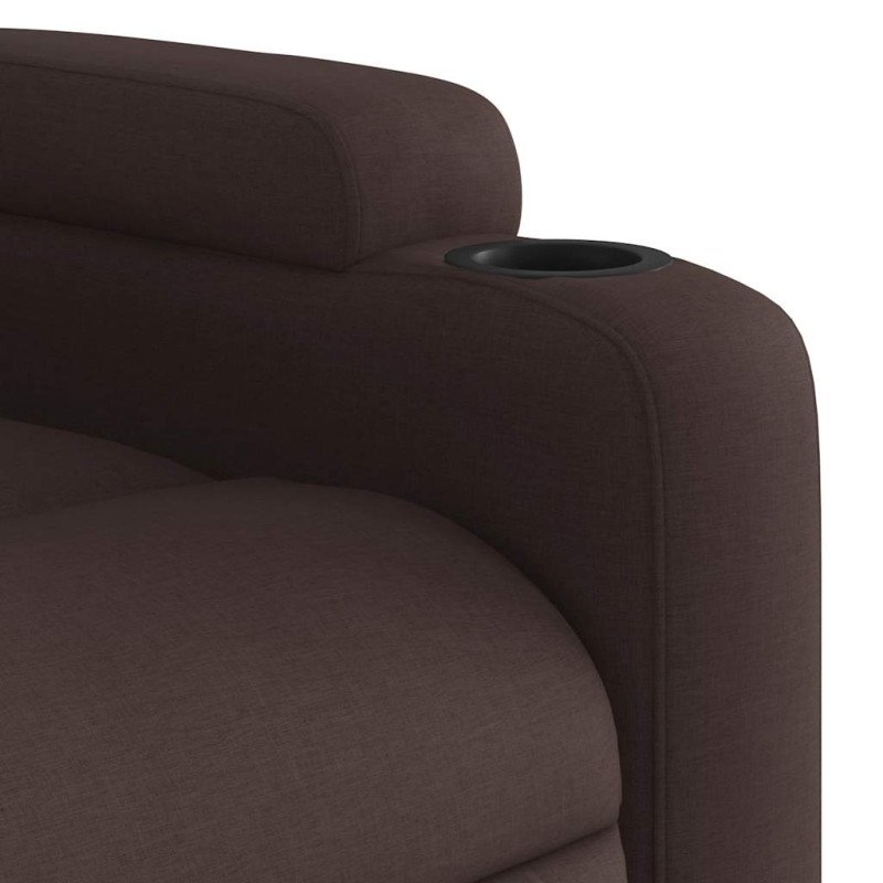 vidaXL Elektrické sklápacie masážne kreslo tmavohnedé látka