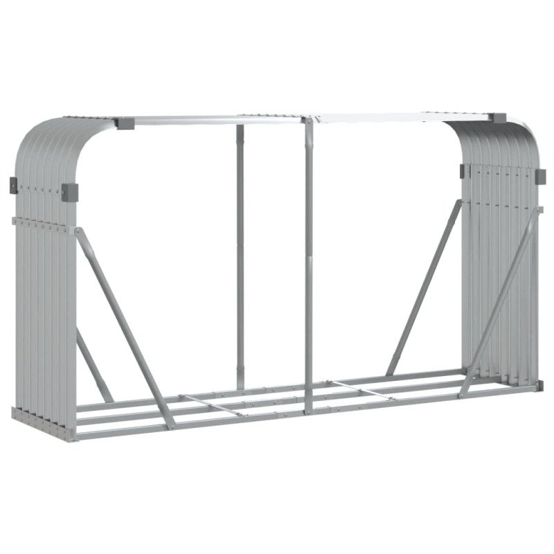 vidaXL Držiak na polená strieborný 180x45x100 cm pozinkovaná oceľ