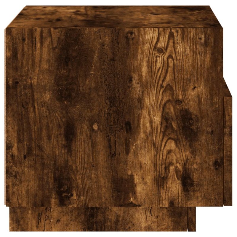 vidaXL Nočné stolíky s LED svetlami 2 ks dymový dub 40x39x37 cm