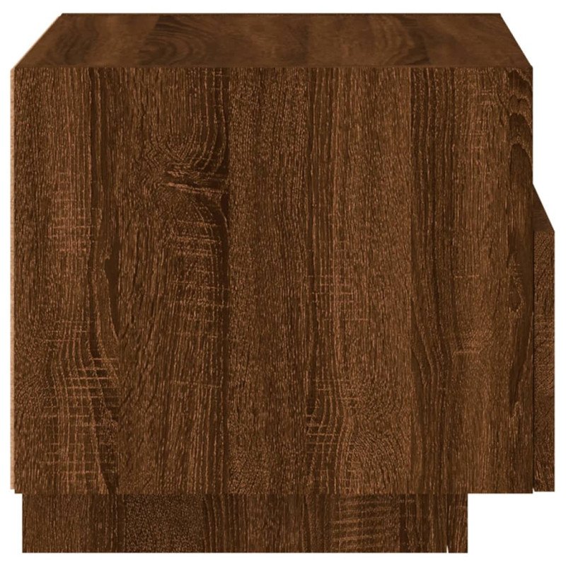 vidaXL Nočné stolíky s LED svetlami 2 ks hnedý dub 40x39x37 cm