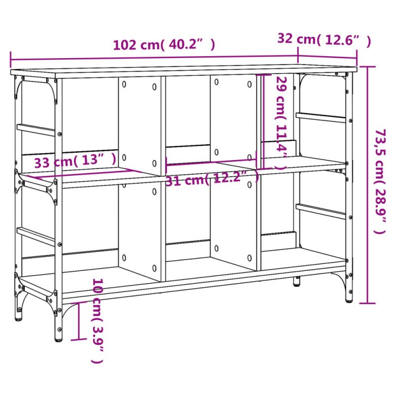 vidaXL Komoda hnedý dub 102x32x73,5 cm kompozitné drevo