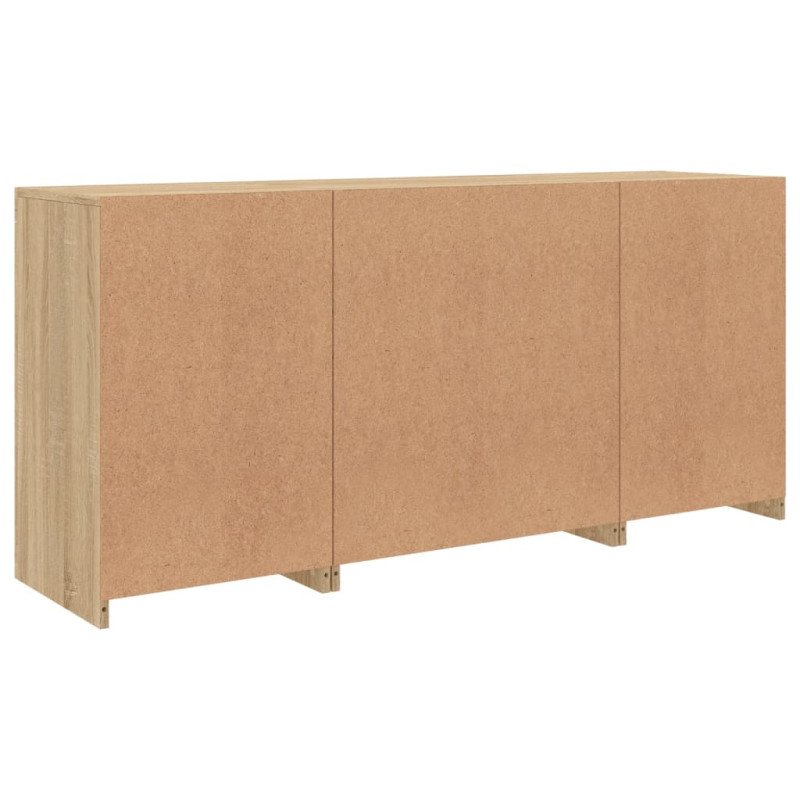 vidaXL Komoda s LED svetlami dub sonoma 142,5x37x67 cm