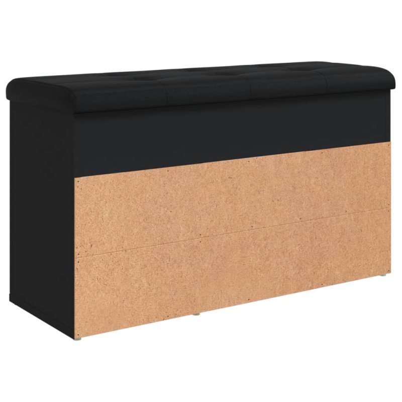 vidaXL Lavička na topánky čierna 82x32x45,5 cm kompozitné drevo