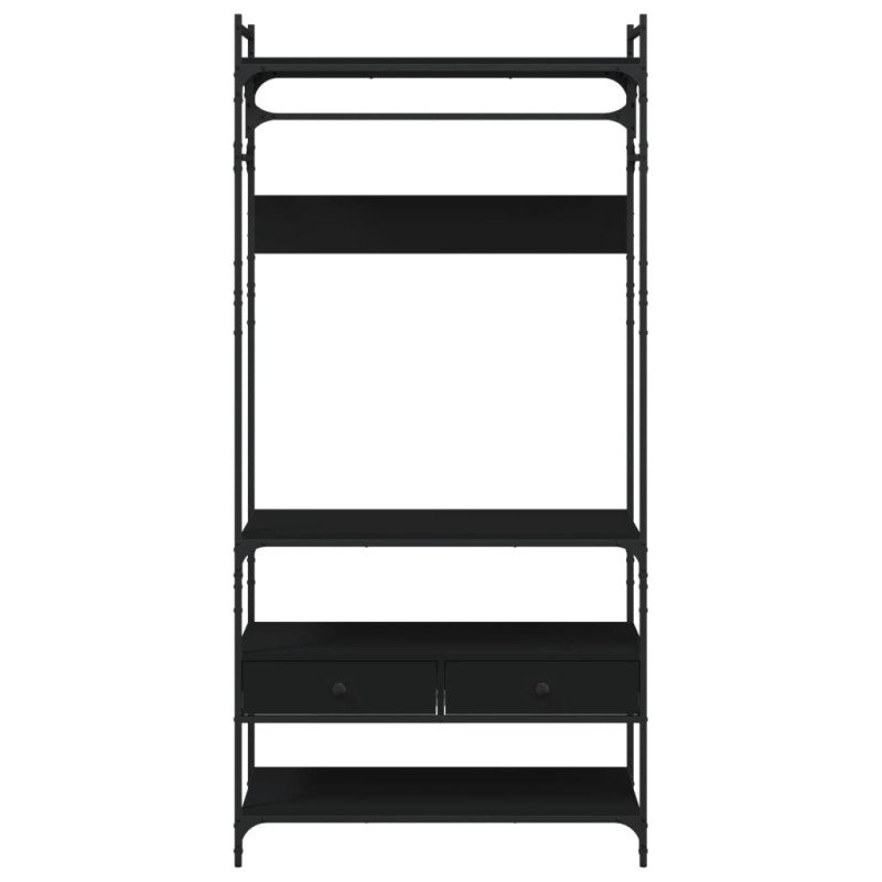 vidaXL Šatník so zásuvkami čierny 89x39x184,5 cm kompozitné drevo