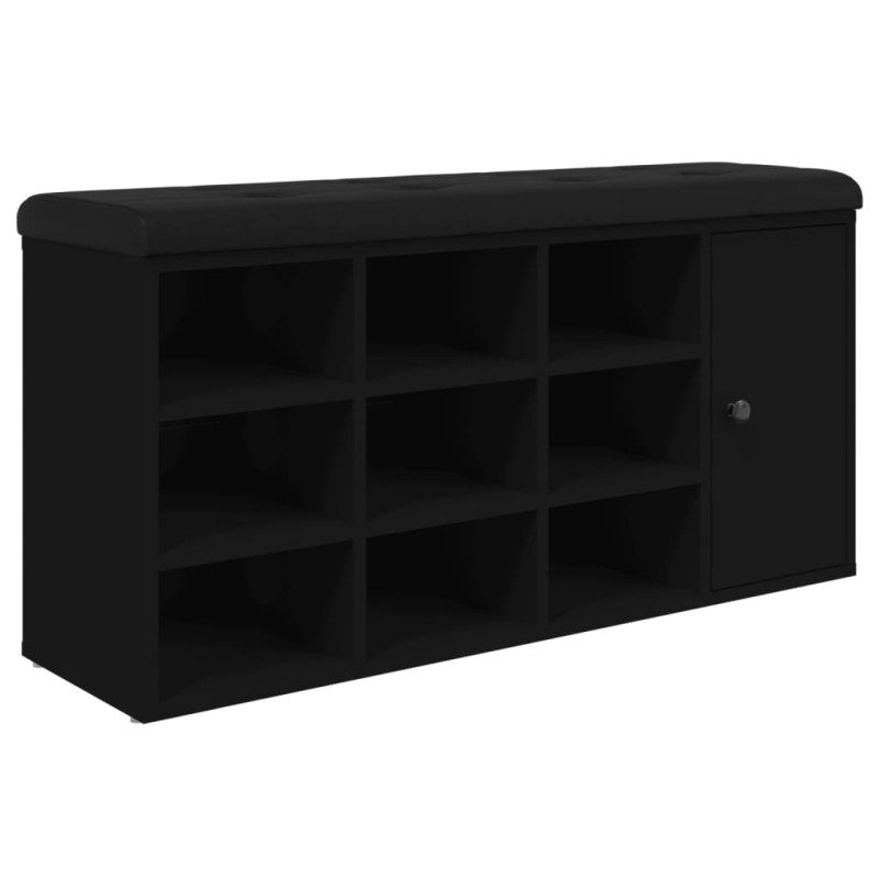 vidaXL Lavička na topánky čierna 102x32x50 cm kompozitné drevo