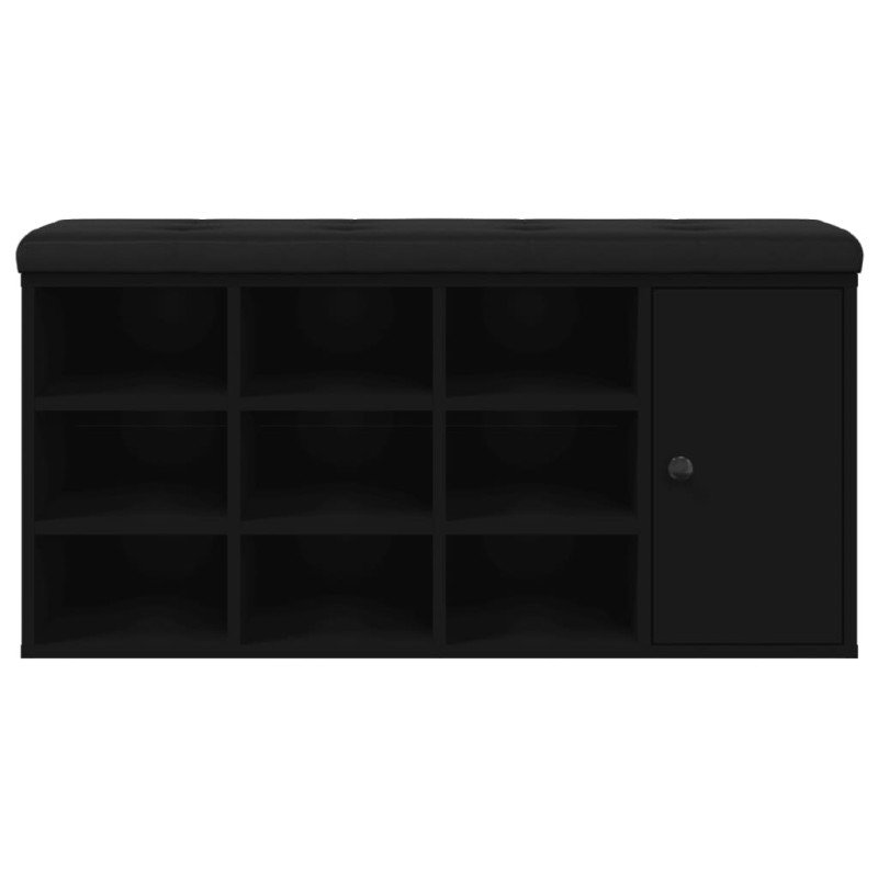 vidaXL Lavička na topánky čierna 102x32x50 cm kompozitné drevo