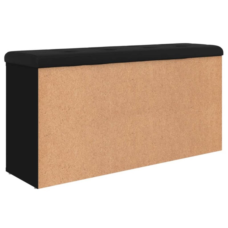 vidaXL Lavička na topánky čierna 102x32x50 cm kompozitné drevo