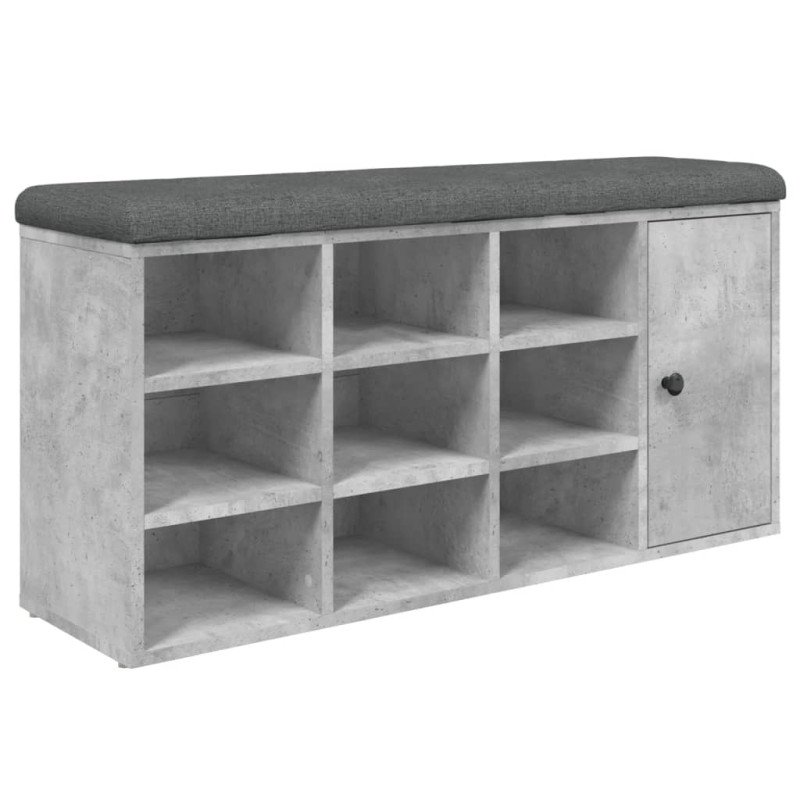 vidaXL Lavička na topánky betónovo sivá 102x32x50 cm kompozitné drevo