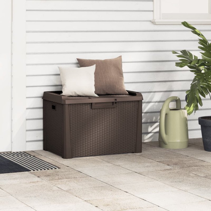 vidaXL Záhradný úložný box hnedý 125 l PP