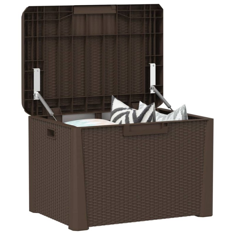 vidaXL Záhradný úložný box hnedý 125 l PP