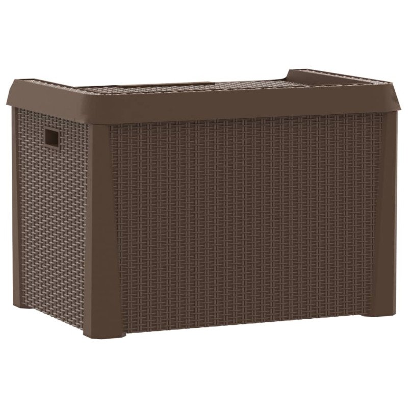 vidaXL Záhradný úložný box hnedý 125 l PP
