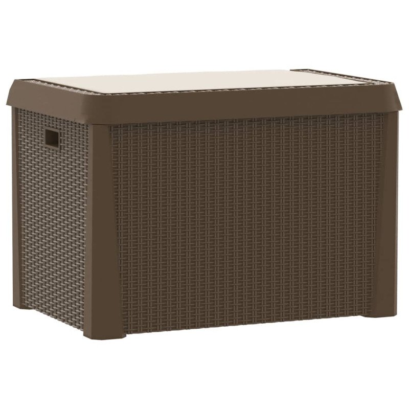 vidaXL Záhradný úložný box s podsedákom hnedý 125 l PP