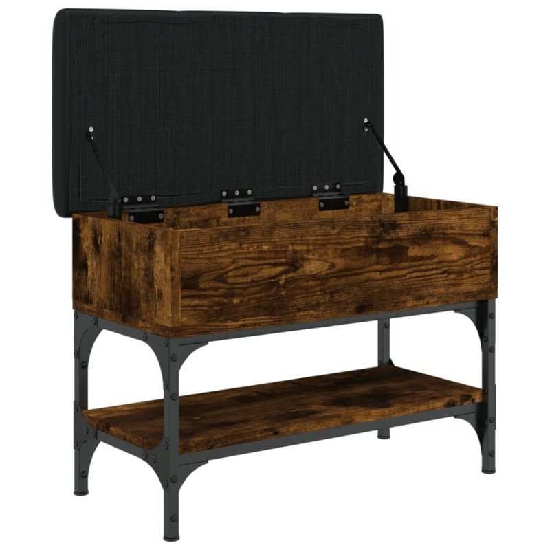 vidaXL Lavička na topánky dymový dub 62x32x45 cm kompozitné drevo