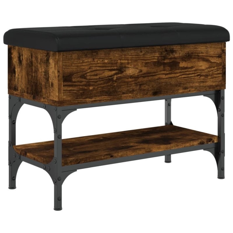 vidaXL Lavička na topánky dymový dub 62x32x45 cm kompozitné drevo