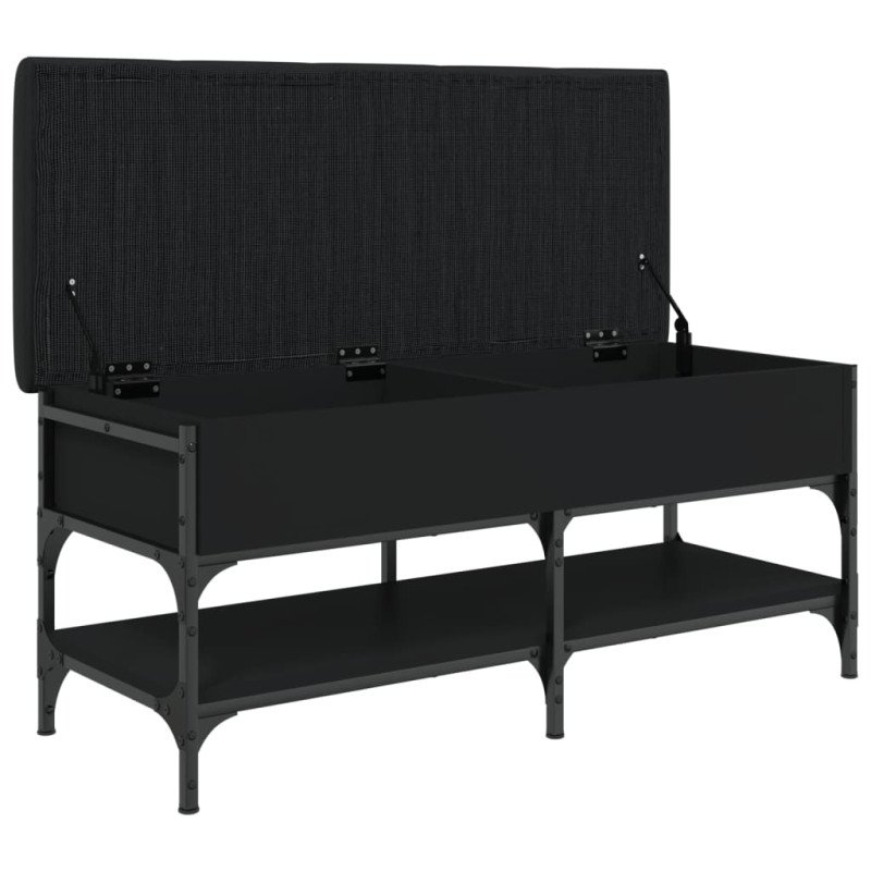 vidaXL Lavička na topánky čierna 102x42x45 cm kompozitné drevo