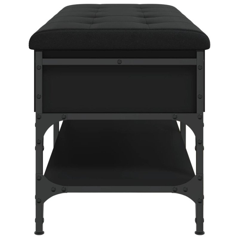 vidaXL Lavička na topánky čierna 102x42x45 cm kompozitné drevo