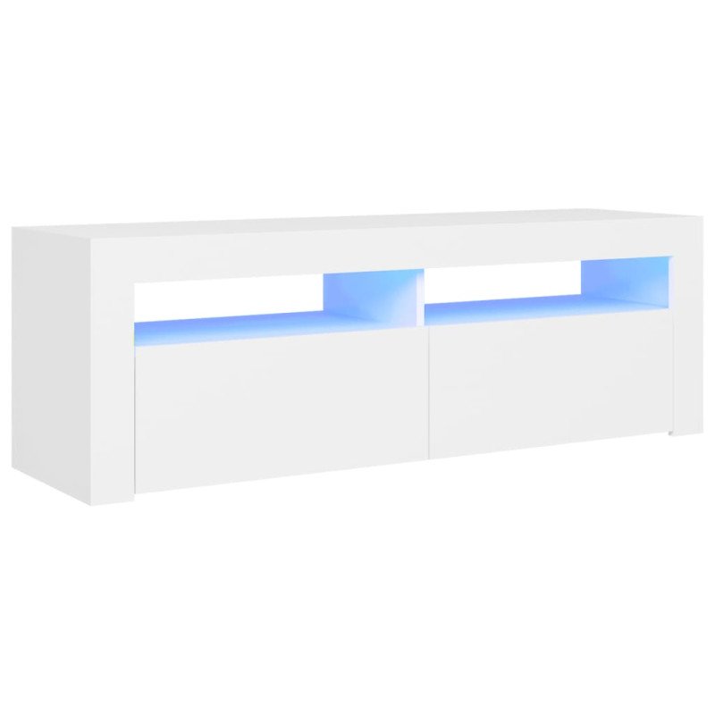 vidaXL TV skrinka s LED svetlami biela 120x35x40 cm vidaXL TV skrinka s LED svetlami biela 120x35x40 cm
