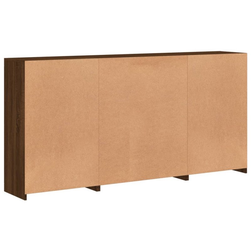 vidaXL Komoda s LED svetlami hnedý dub 202x37x100 cm