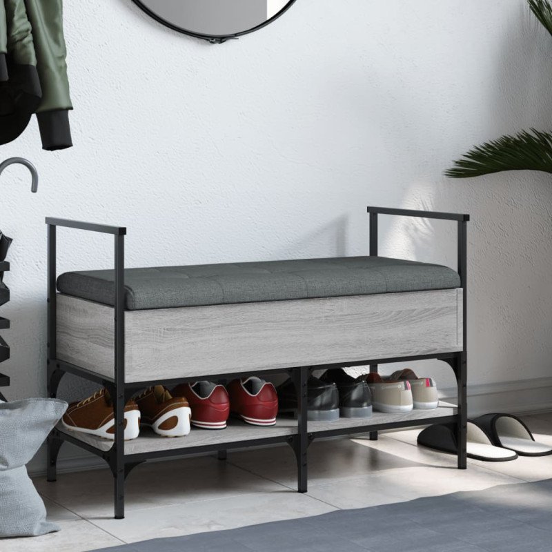 vidaXL Lavička na topánky sivá sonoma 85,5x42x57,5 cm kompozitné drevo
