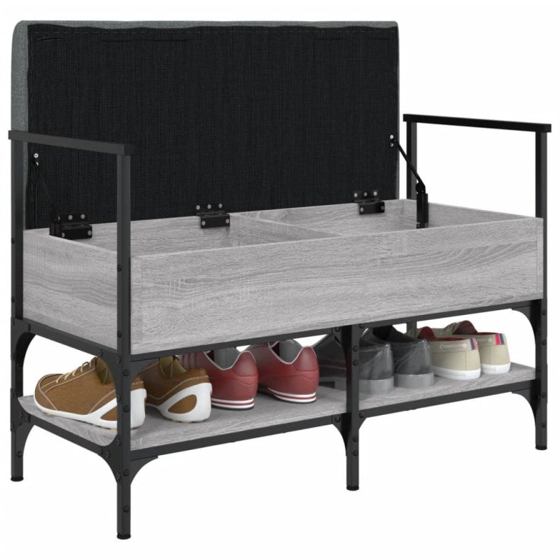 vidaXL Lavička na topánky sivá sonoma 85,5x42x57,5 cm kompozitné drevo