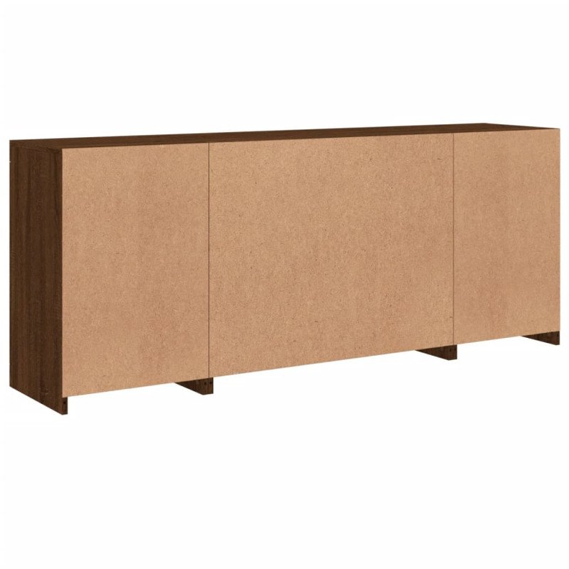vidaXL Komoda s LED svetlami hnedý dub 163x37x67 cm
