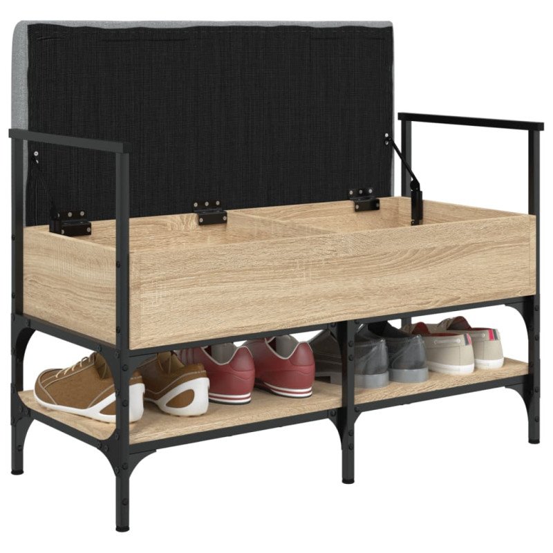 vidaXL Lavička na topánky dub sonoma 85,5x42x57,5 cm kompozitné drevo